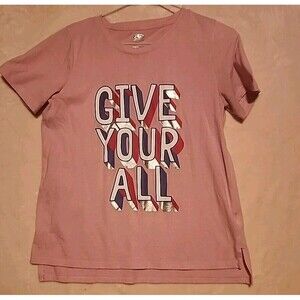Athletic Works Activewear  Womens XL (14-16) Pink Short Sleeves Graphics